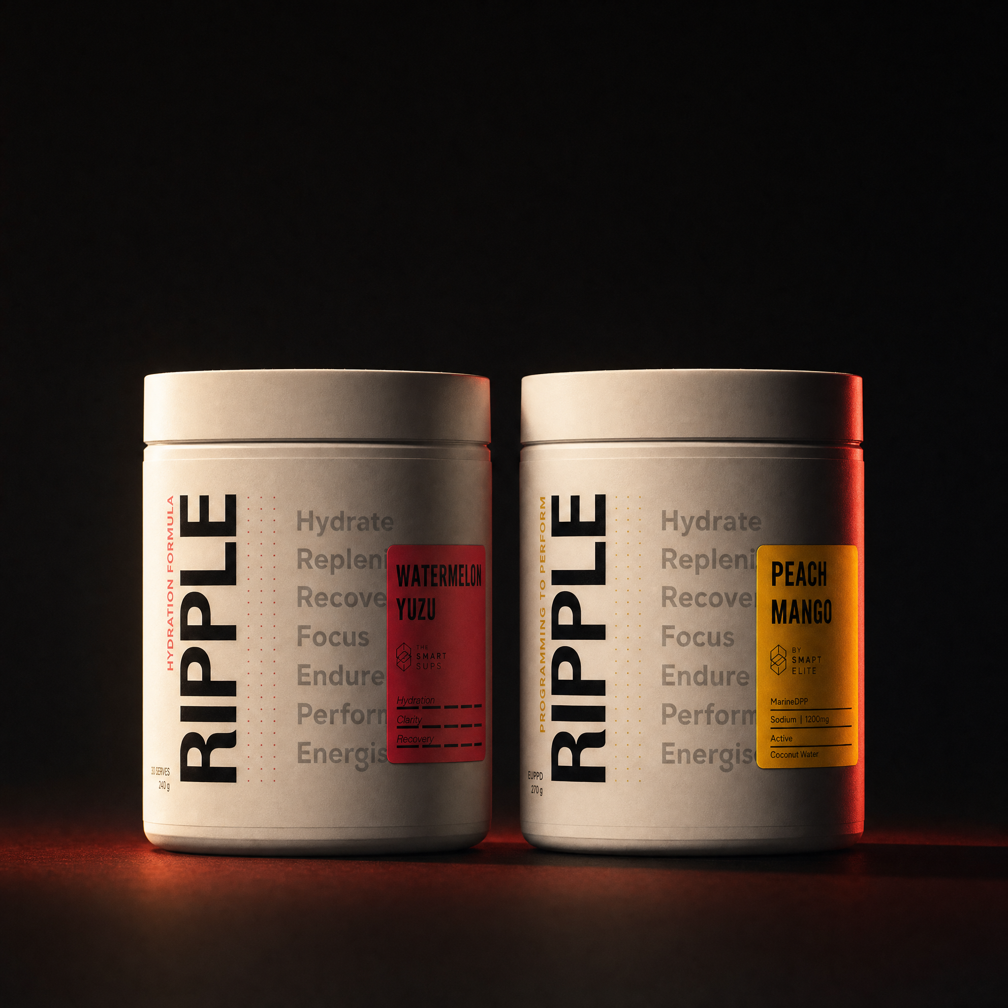 Ripple Watermelon Yuzu and Peach Mango tubs